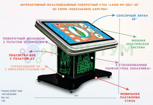 Интерактивный мультимедийный поворотный стол «Laser NFI edu 43»